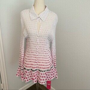 NWT  Sunny Leigh Pink Black White L Sleeve Sexy Glam Lightweight Size 3X